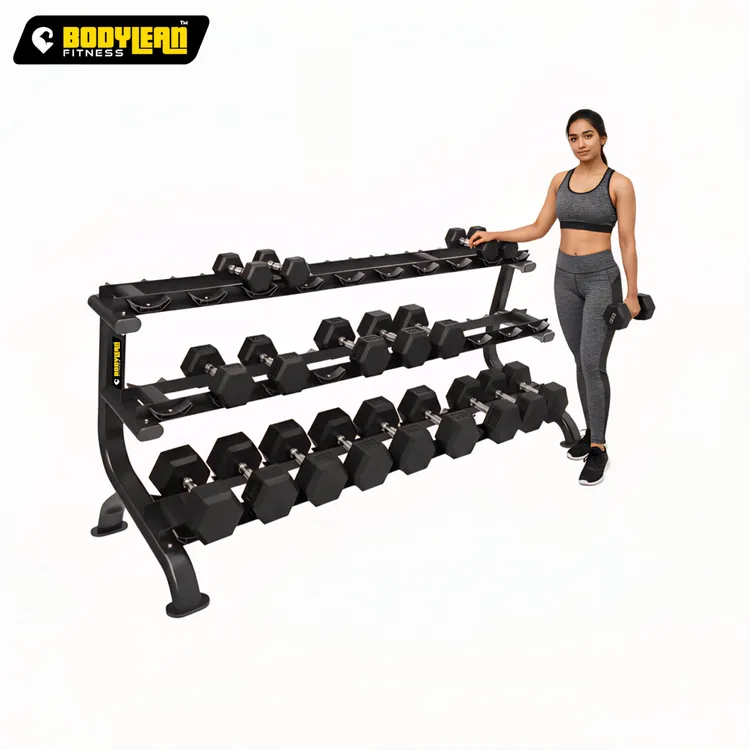 3-Tier Dumbbell Weight Rack PRO 105 Heavy Duty Gym Storage Stand