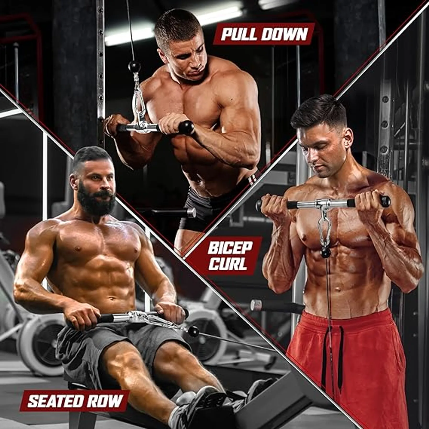 Gorilla Bar Lyndwin Fitness LAT Pulldown Bar, Gym Cable Machine