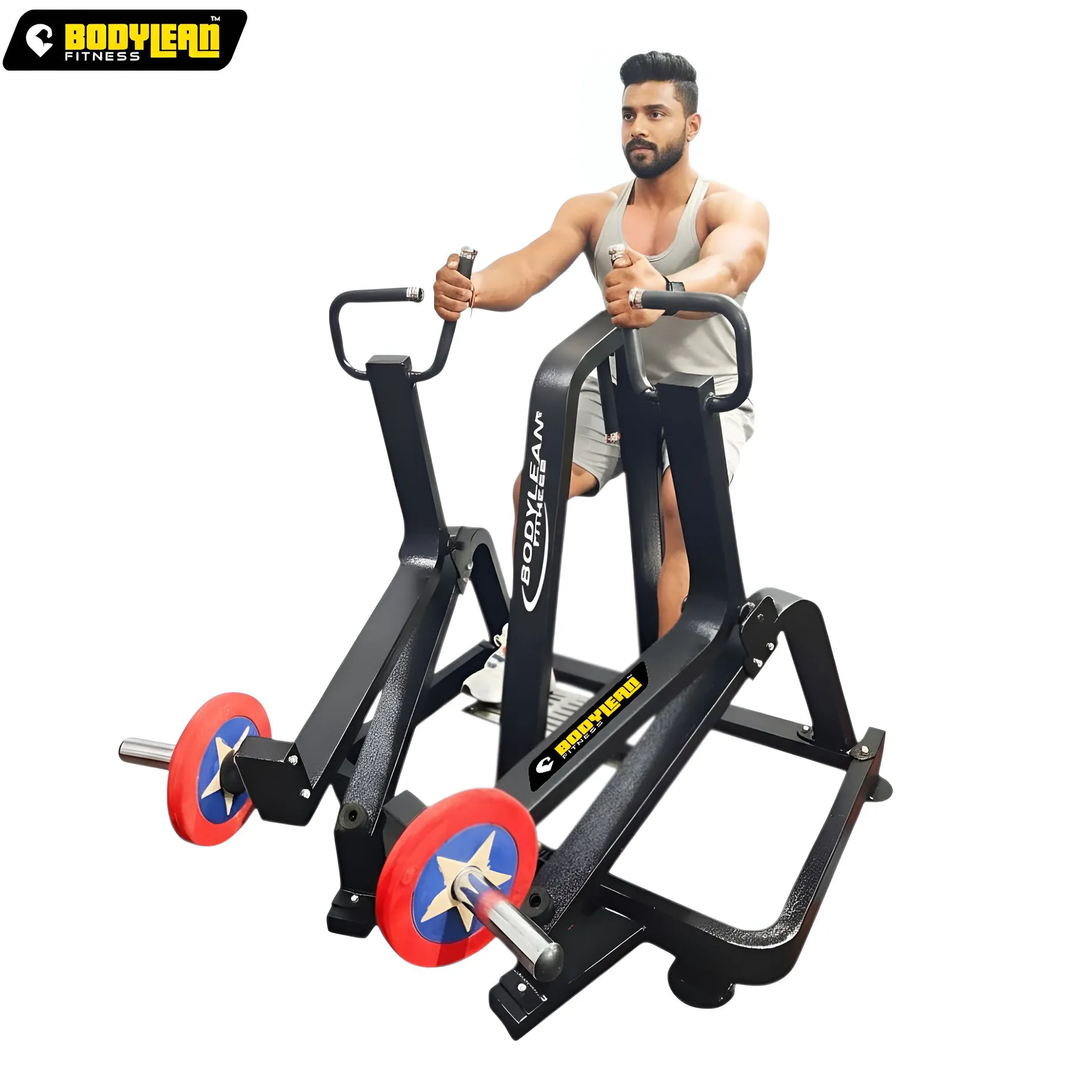 Seated Rowing Machine with Chest Support (Plate Loaded