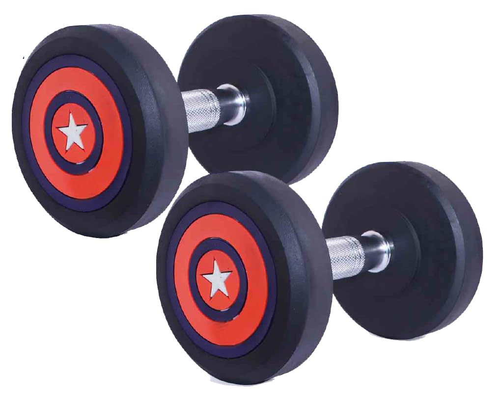 Bouncer Dumbbells Set (Captain America) Anti-Skid Rubber