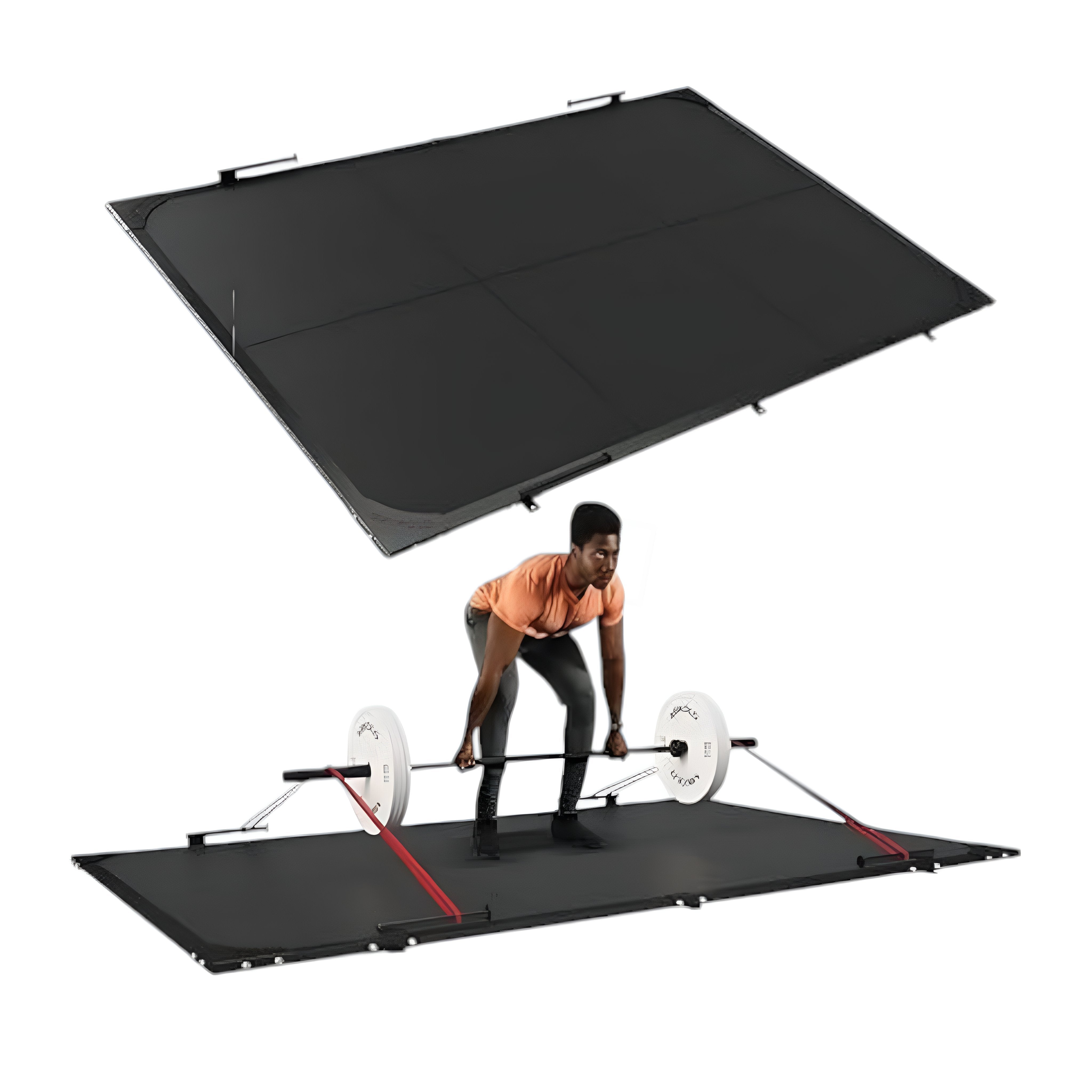 Deadlift Platform, 10FT x 7FT Weightlifting and Powerlifting Platform,  Olympic Strength Training Dedicated Lifting Space with band pegs