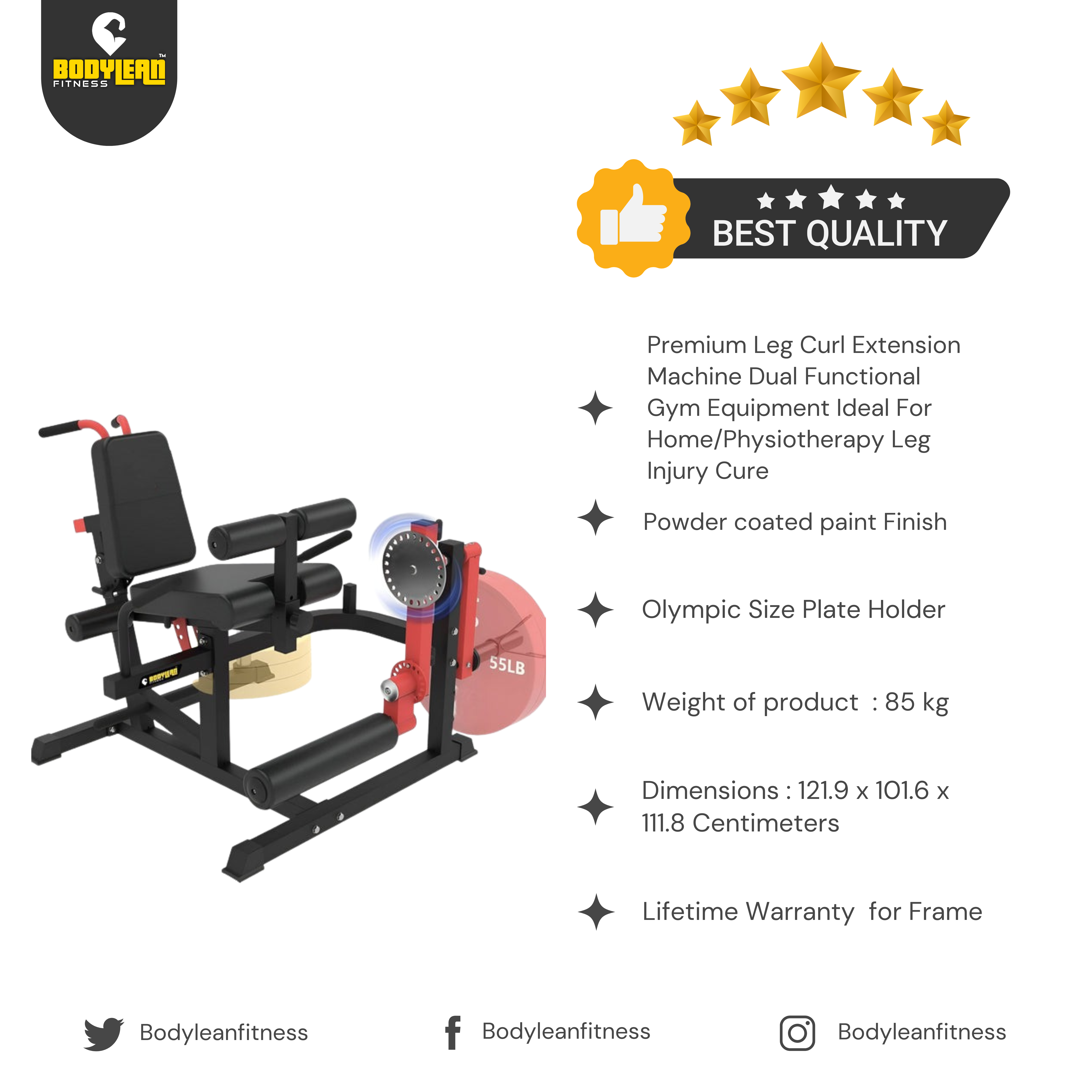 Premium Leg Curl Leg Extension Machine: Dual-Function Gym