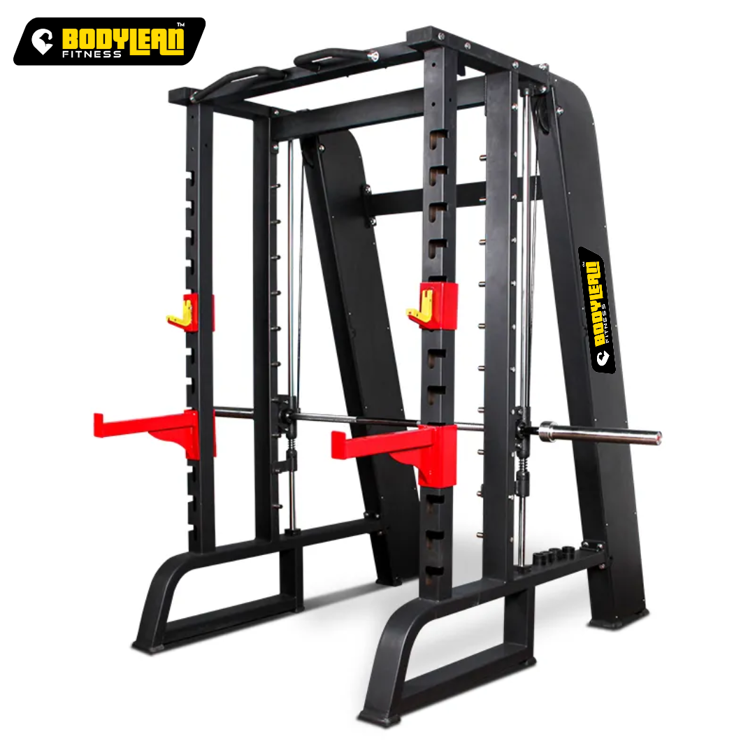 Smith Machine Squat Cage Rack With Pull-Up Bar Spotter Blocks