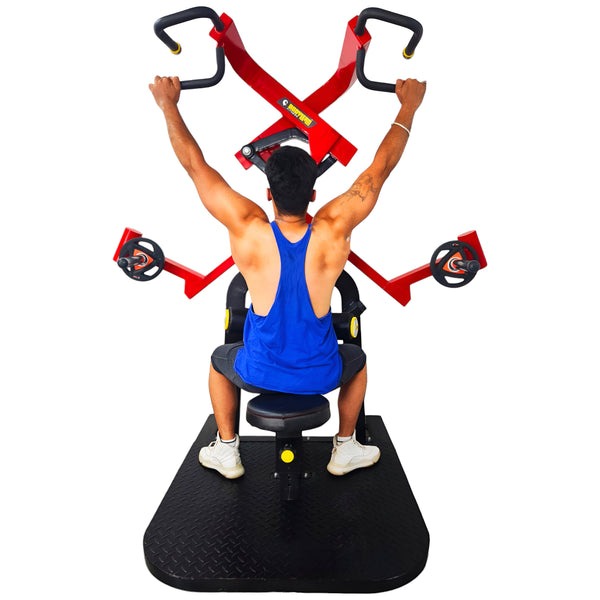 Multi Grip Cross Lat Pull Down Plate Load Commercial Gym Machine