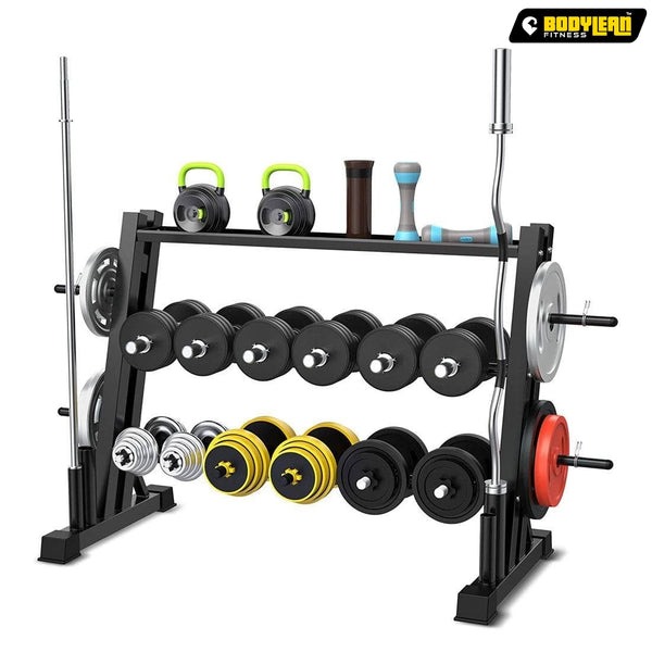 All In One Gym Storage Rack Suitable for Dumbbells, Weight Plates, kettle  bells etc