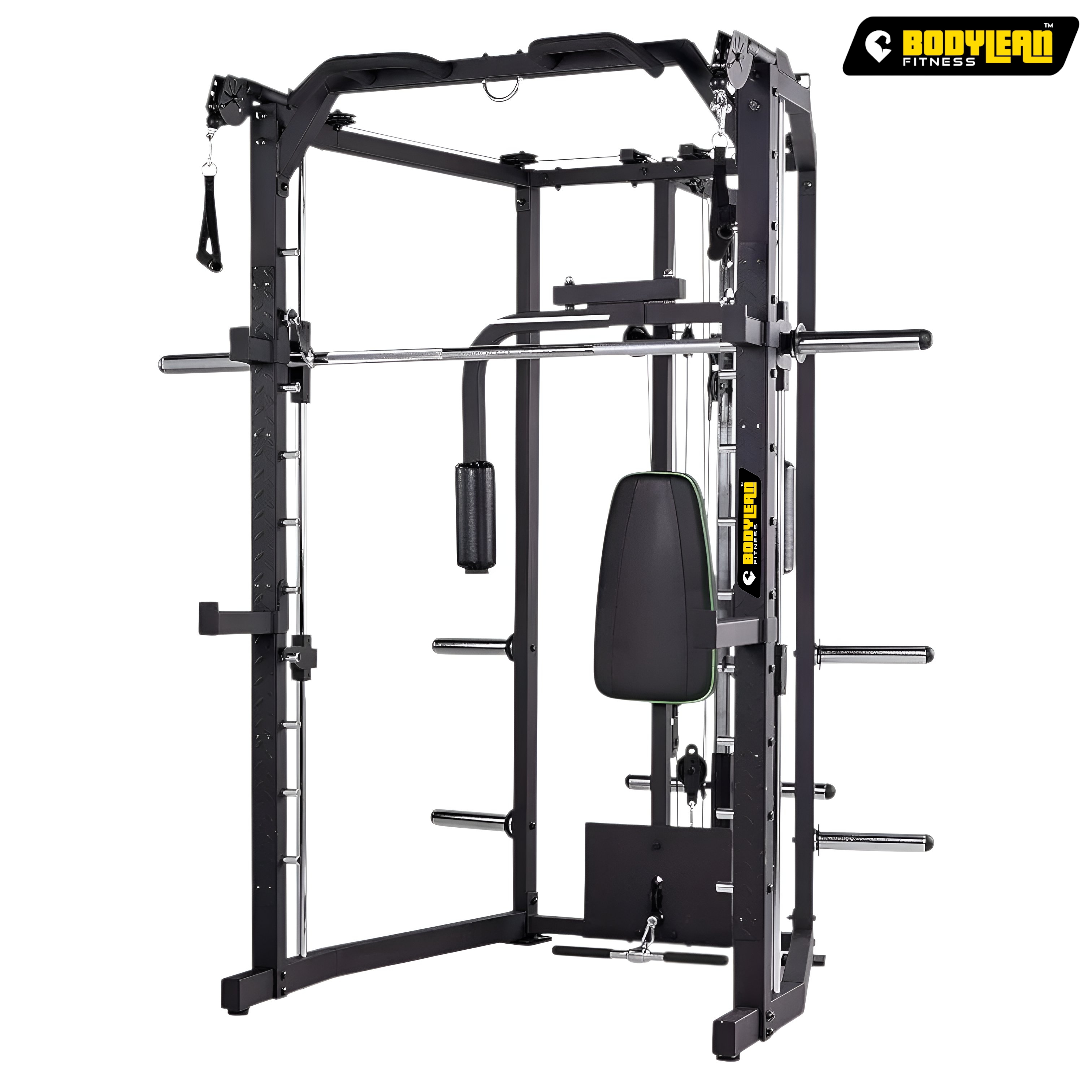 Full Smith Machine Power Cage with Cable Crossover Pulley System