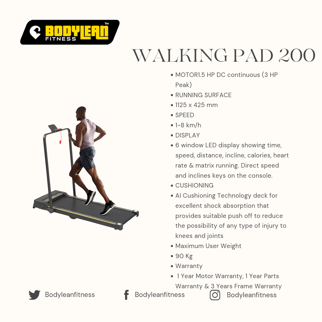 Heavy Duty Domestic Walking Pad -200- 3HP foldable Peak Walk Pad