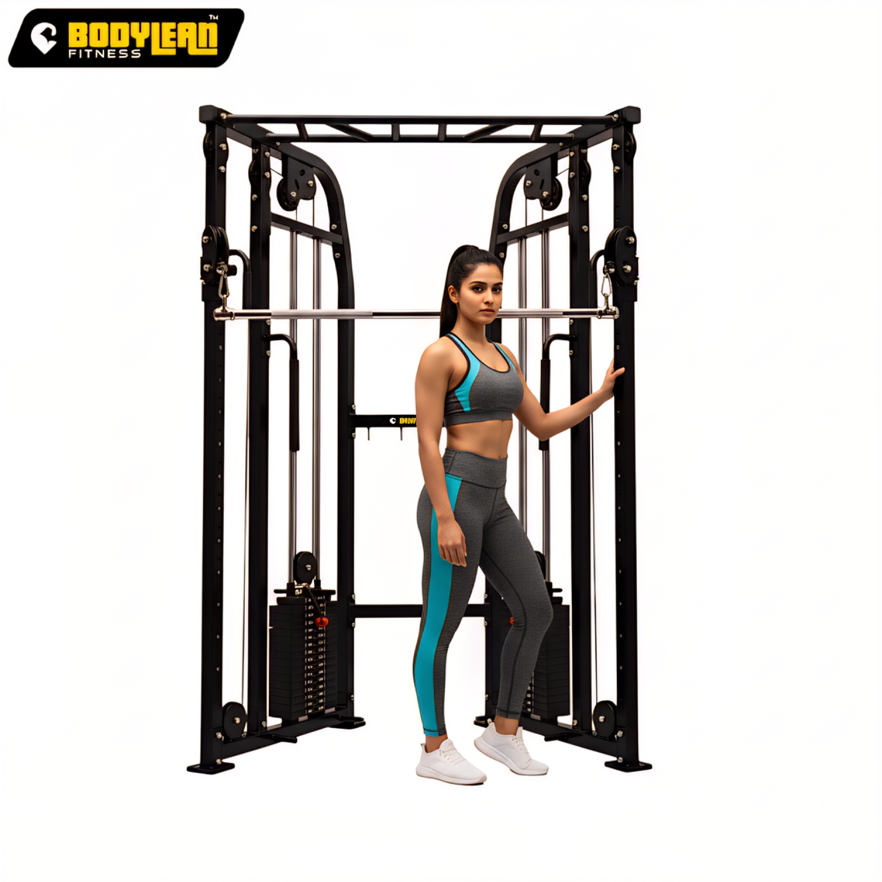 Fitness Tower Power Station with Compact Cable Cross, Pulley Pull-Up Bar  Strength Training for Chest, Back, Shoulders, Arms Core - Main Image