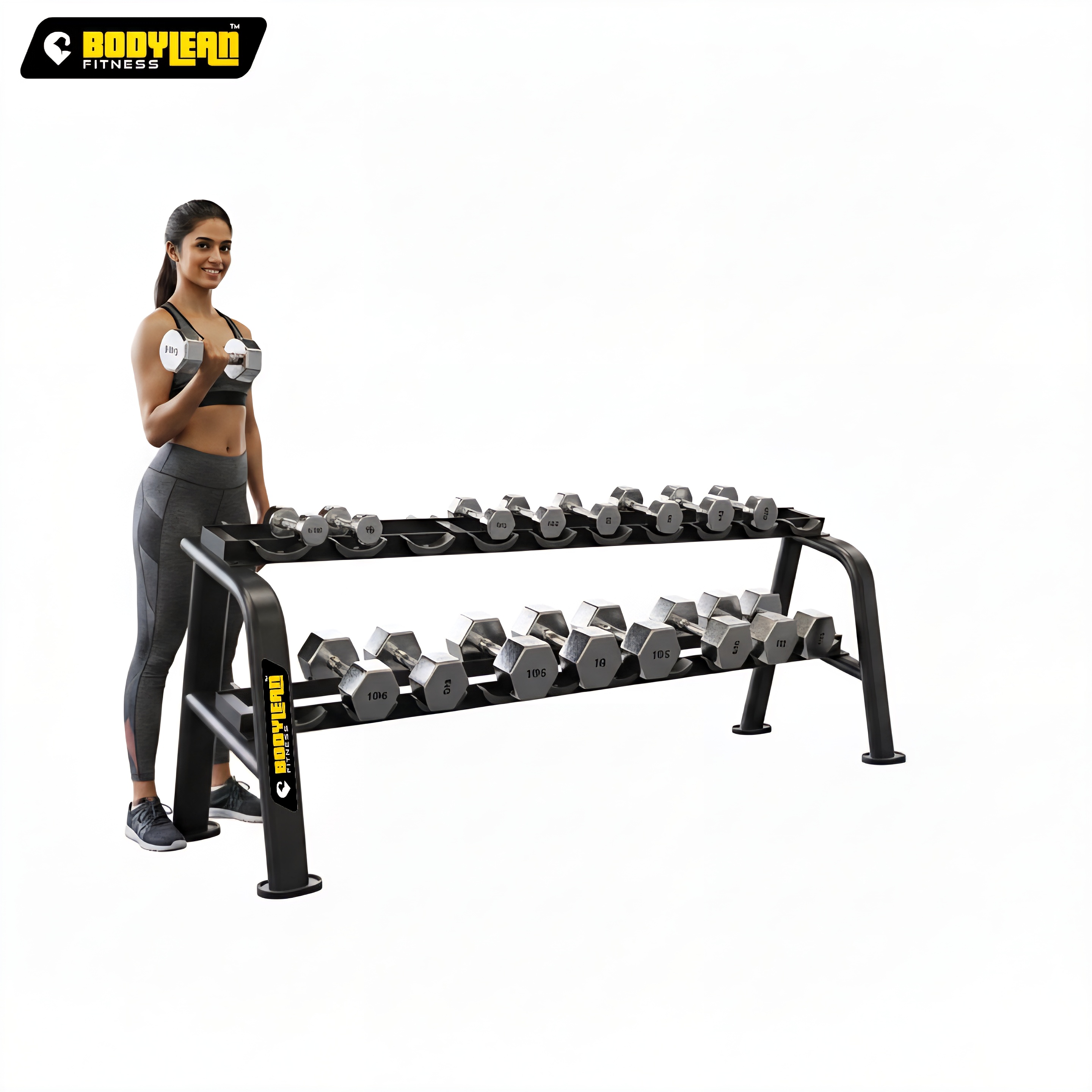 2-Tier Dumbbell Weight Rack Storage Stand and Standard Weight