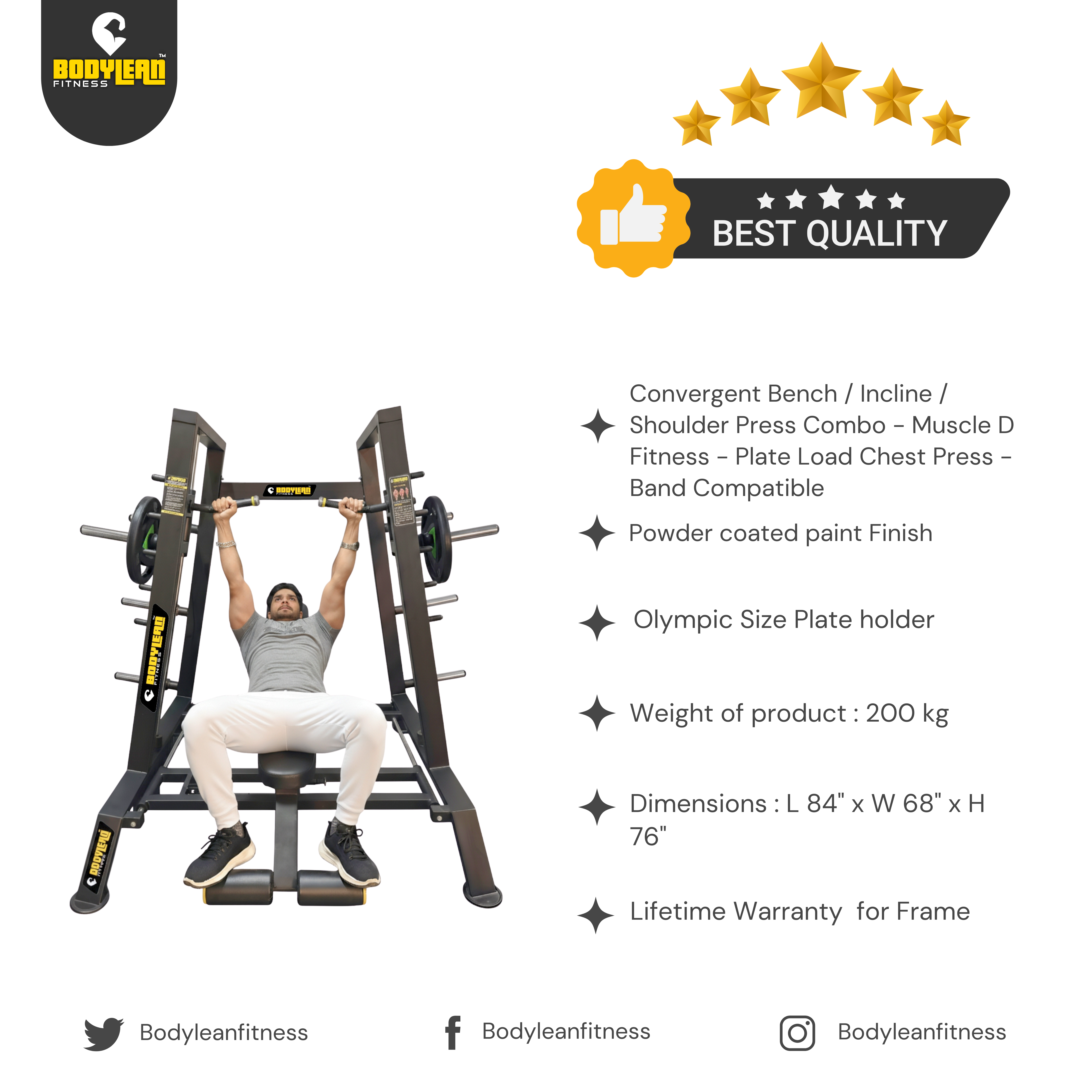 Convergent Bench Incline Shoulder Press Combo Muscle D