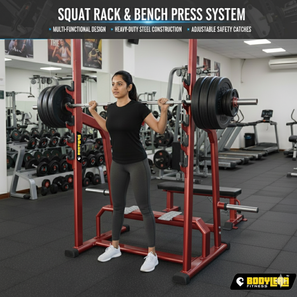 Compact Half Power Rack Multi-Purpose Squat Strength Training