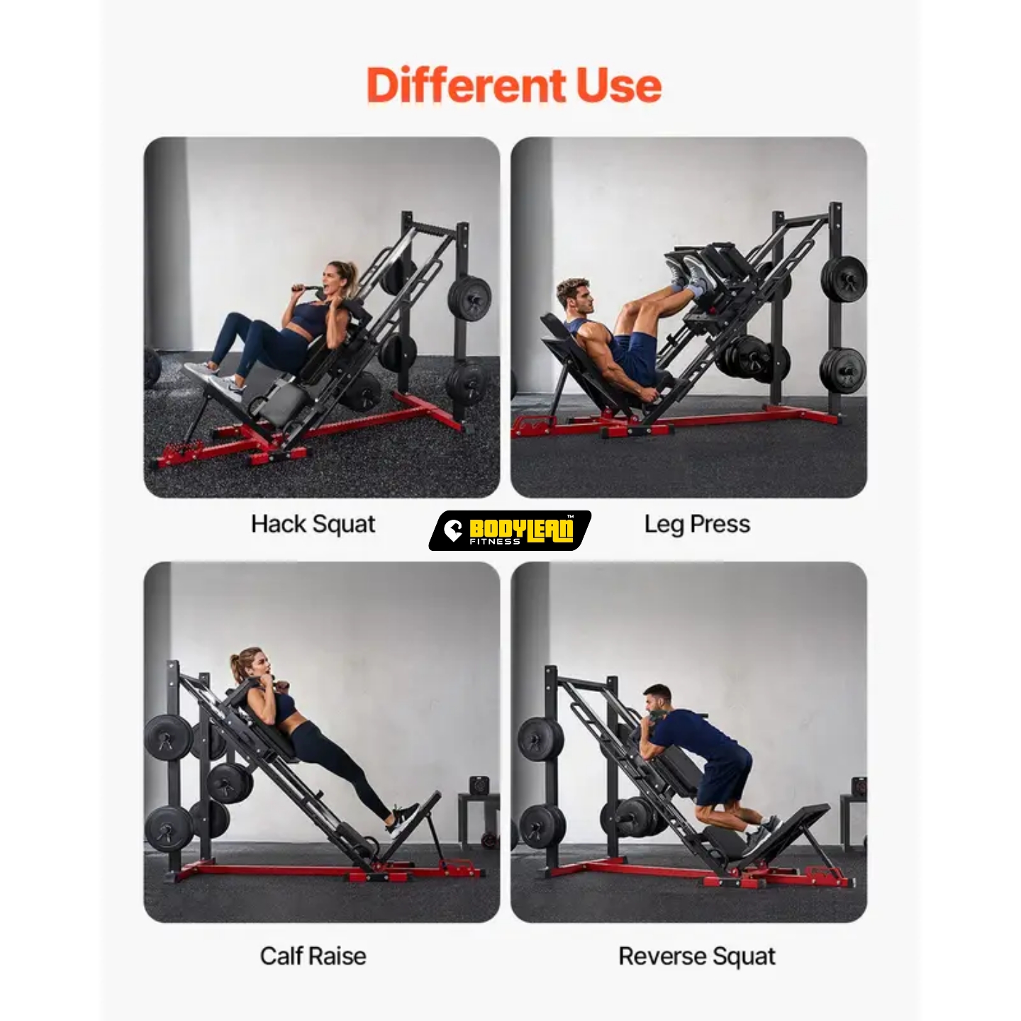 In Leg Press Hack Squat Combo Machine Heavy Duty Lower Body