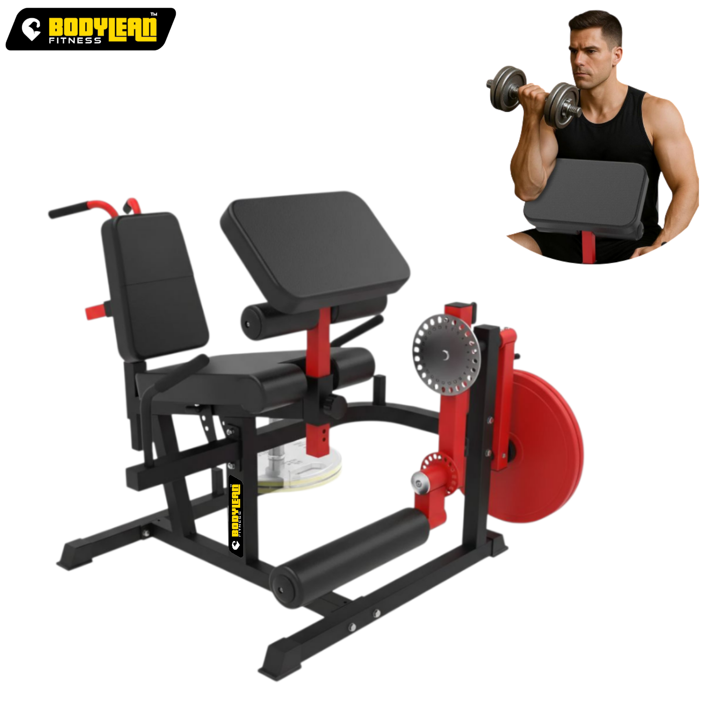 Plate Loaded Leg Extension Seated Leg Curl Combo Machine Dual