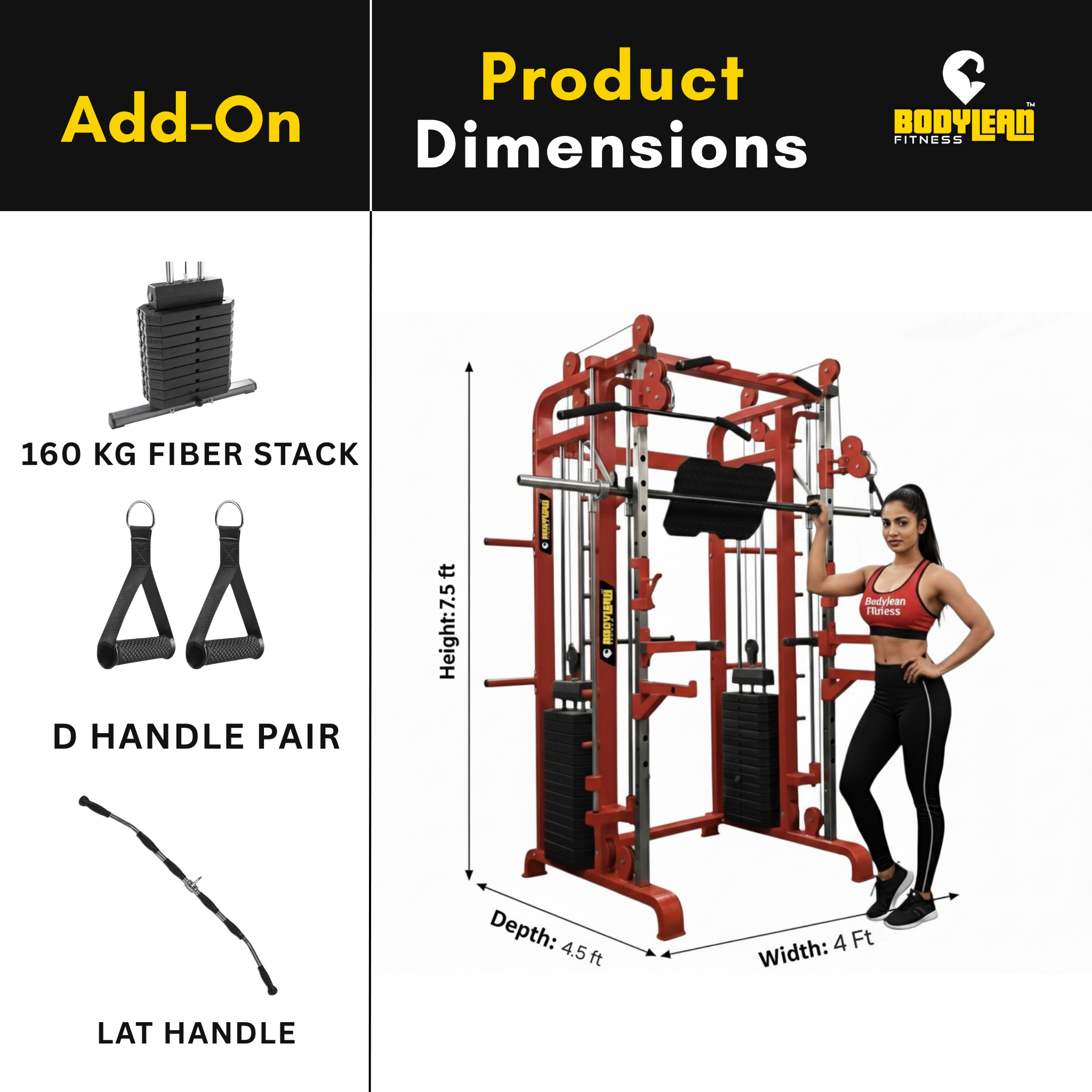 All-In-One Smith Machine Functional Trainer Dual-Side Iron