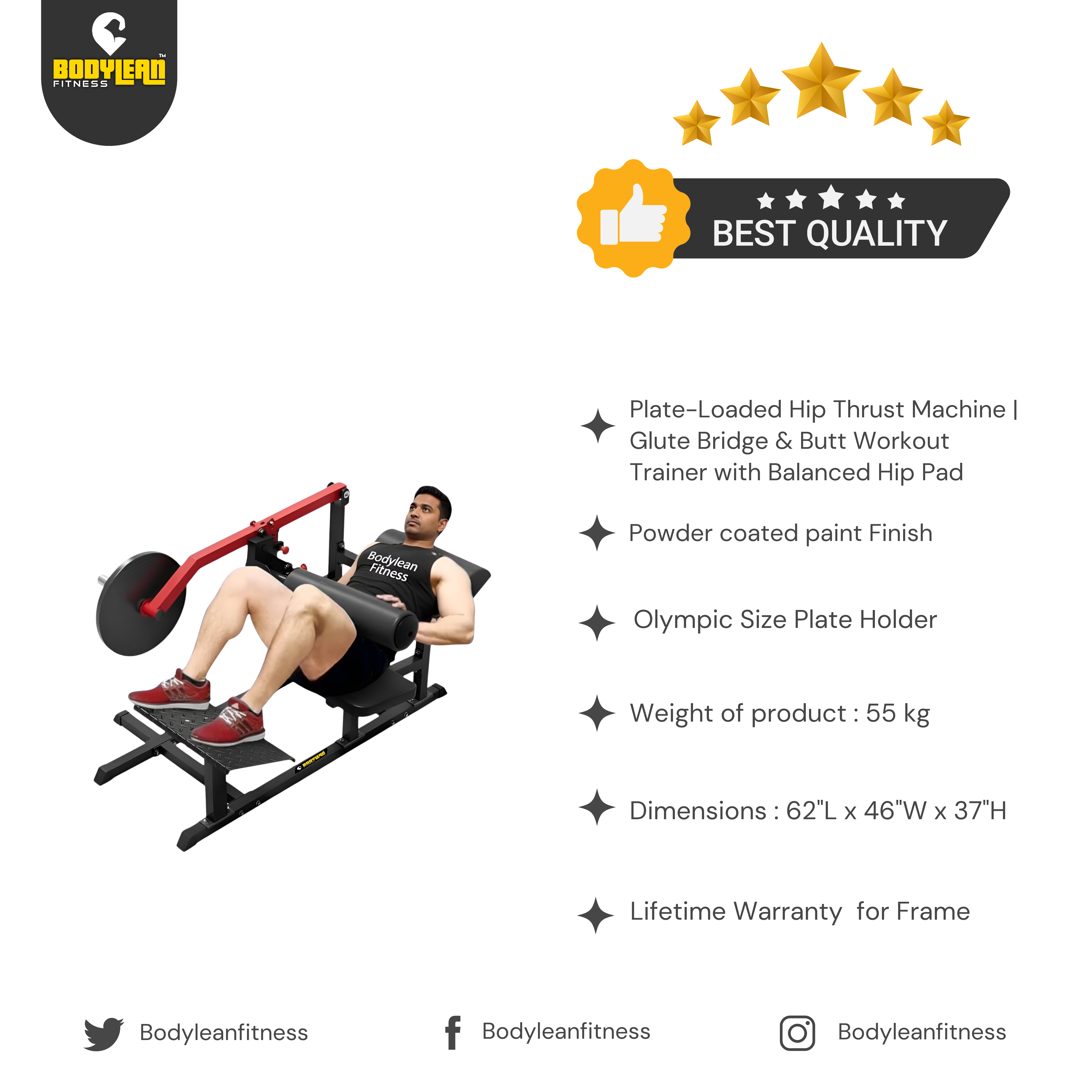 Plate-Loaded Hip Thrust Machine Glute Bridge Butt Workout