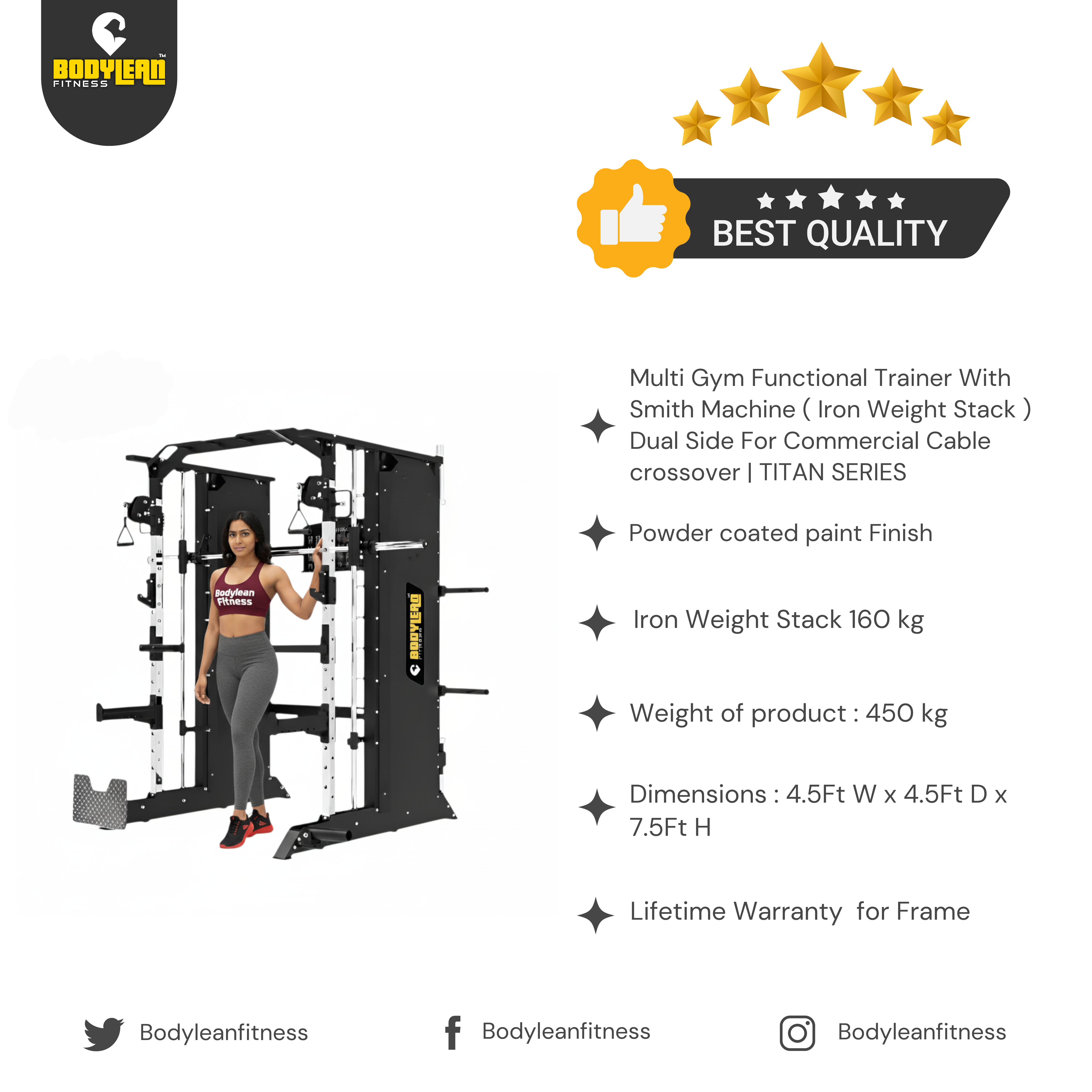 Multi Gym Functional Trainer with Smith Machine Iron Weight