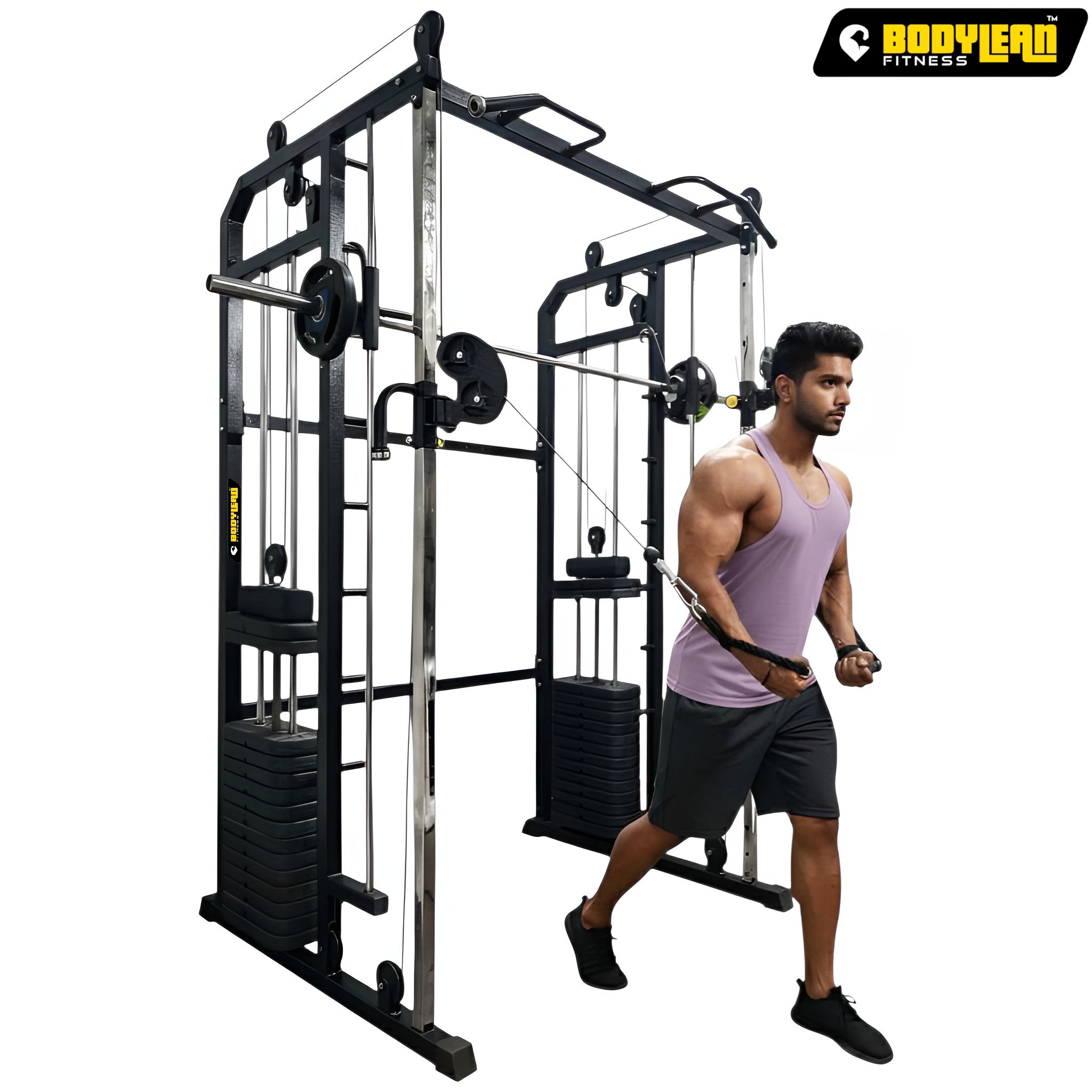 Multi Gym Functional Trainer with Smith Machine Squat Rack Fibre