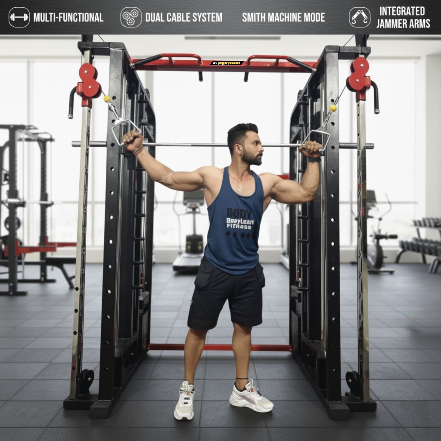 Multi Gym Functional Trainer With Smith Machine Jammer Arms
