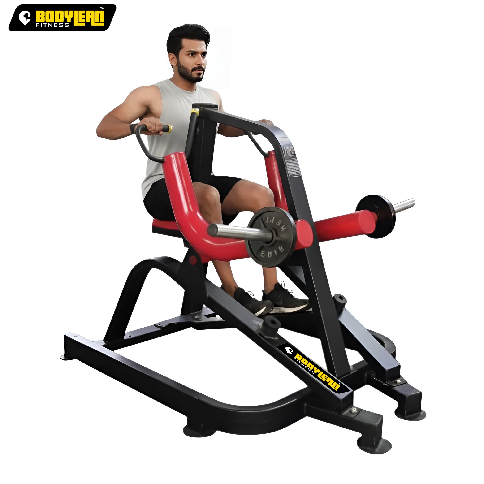 Seated Rowing Machine with Chest Support (Plate Loaded