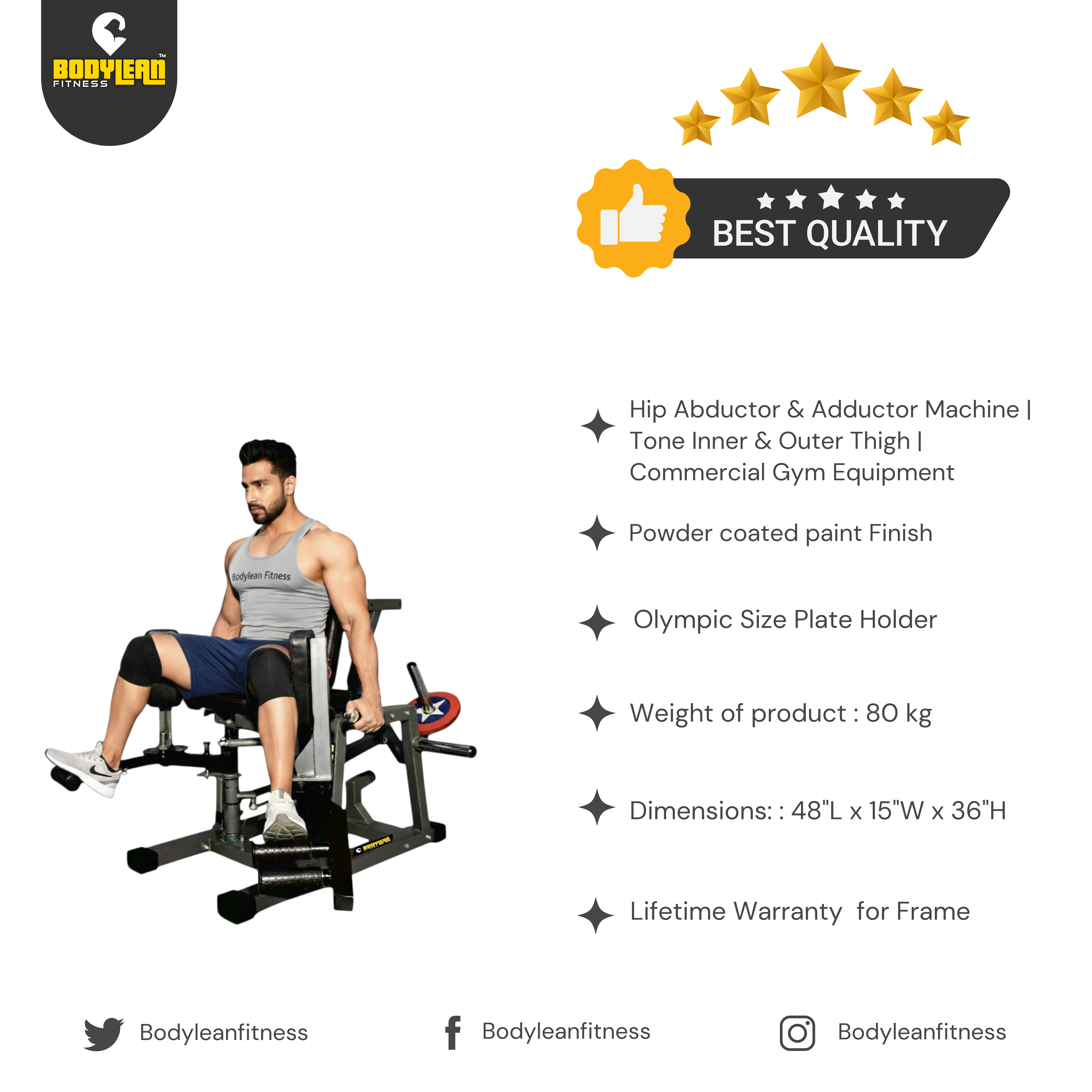 Hip Abductor Adductor Machine Tone Inner Outer Thighs