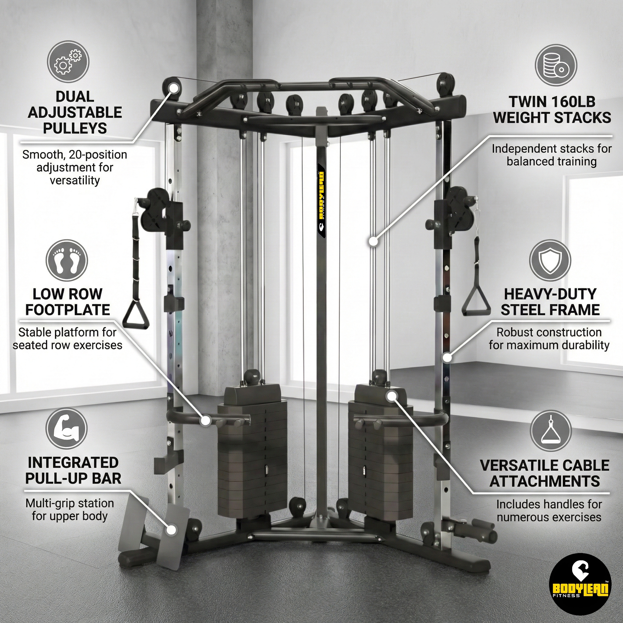 Dual Stack Functional Trainer | Commercial Cable Crossover Machine