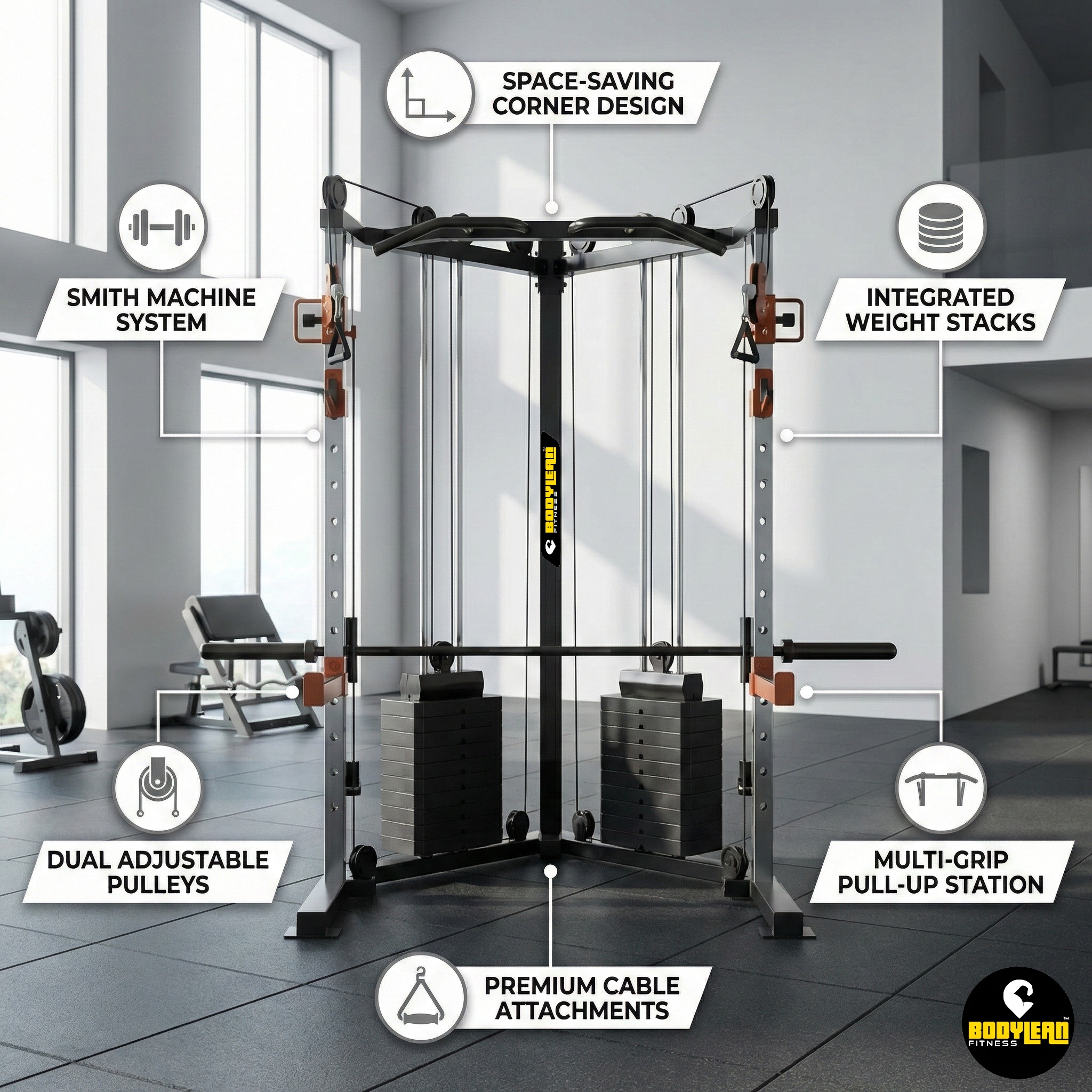 Functional Trainer with Smith Machine | All in One Gym Equipment