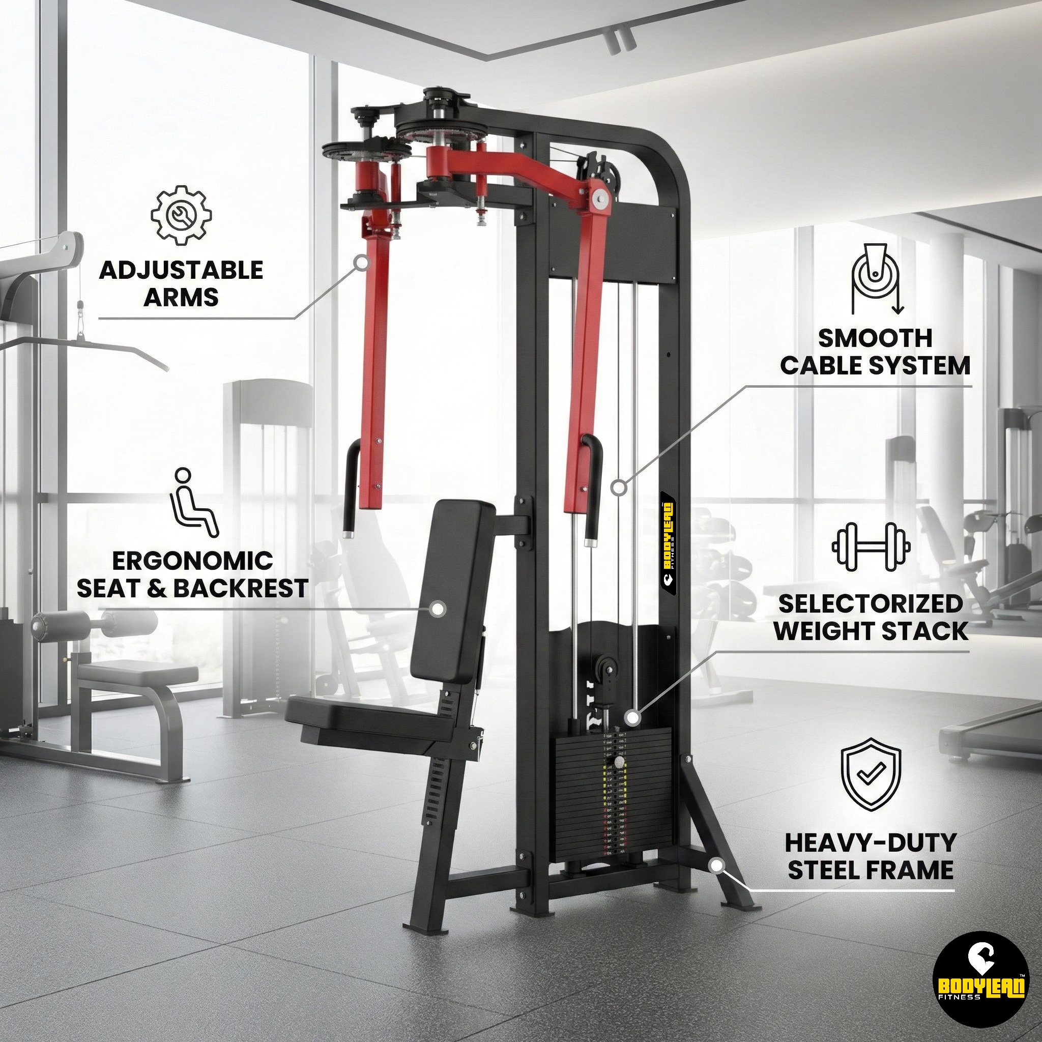 Pec Deck Fly Machine – Chest Isolation Trainer for Pectoralis
