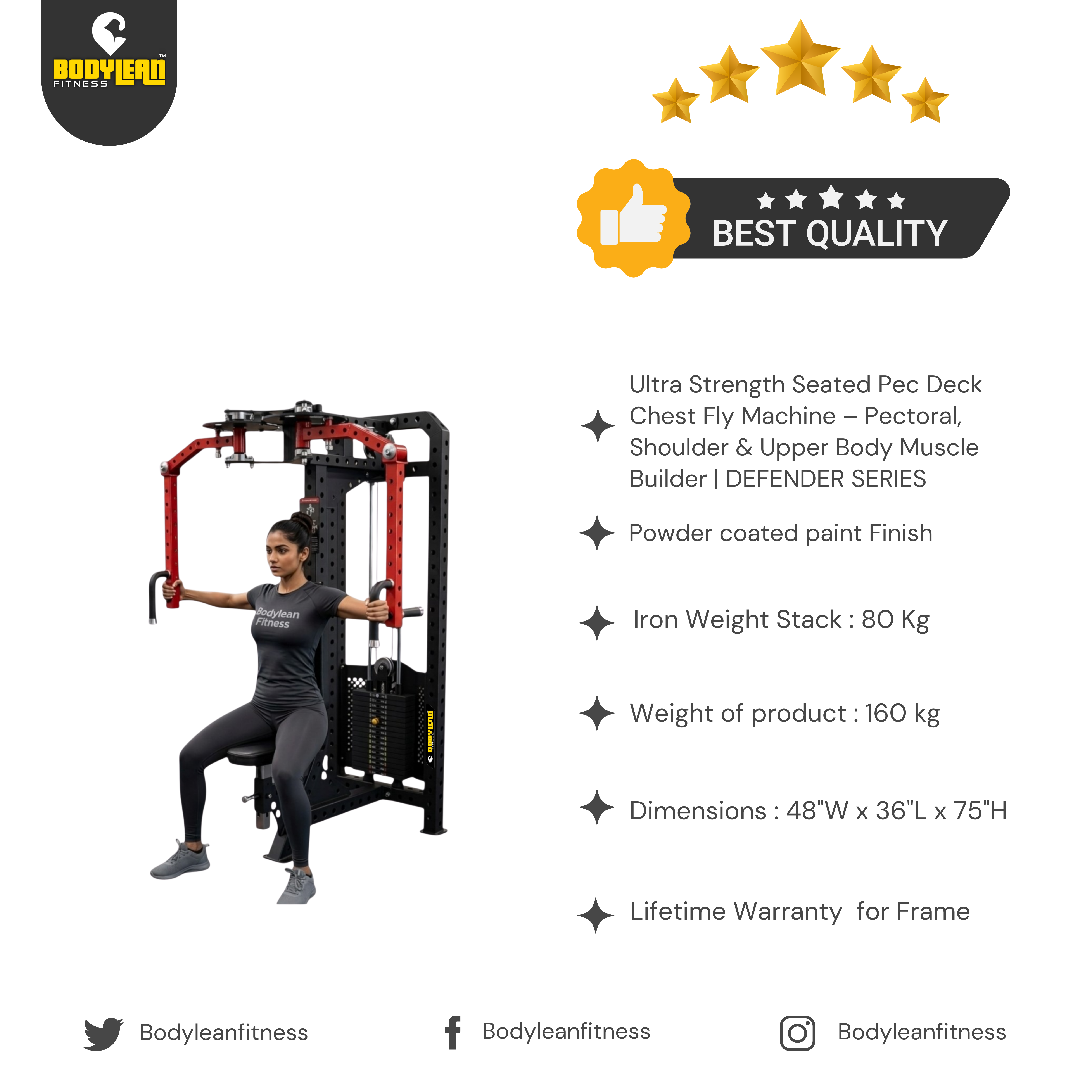 Ultra Strength Seated Pec Deck Chest Fly Machine Pectoral