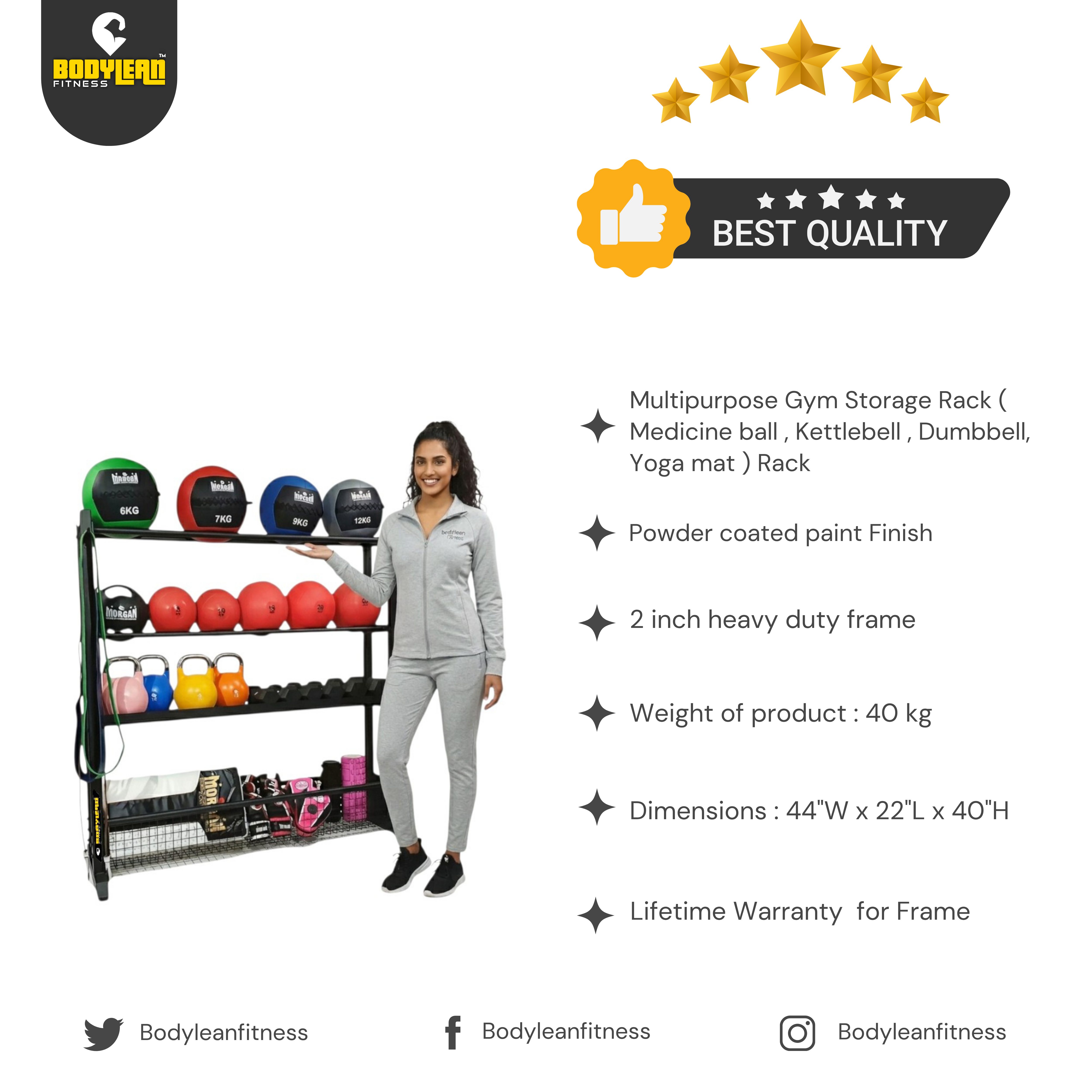 RawFitness drielaags kettlebell opbergrek