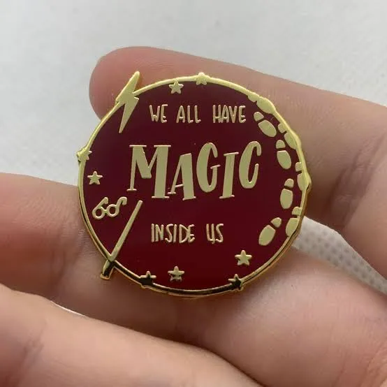 New Harry Potter Cartoon Badge Pin Castle Magic Broom Alloy Emblem