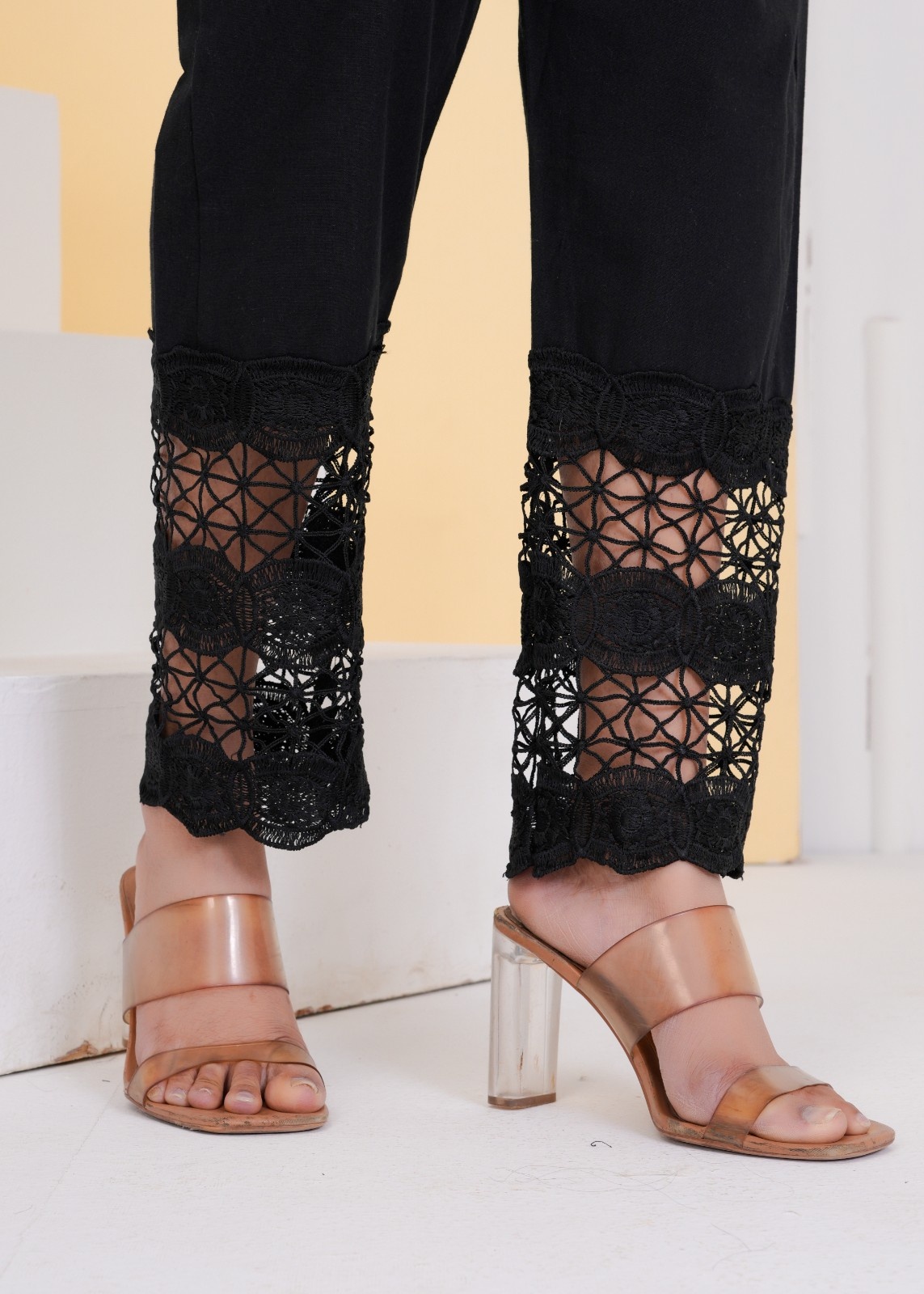 Black Crochet Pants
