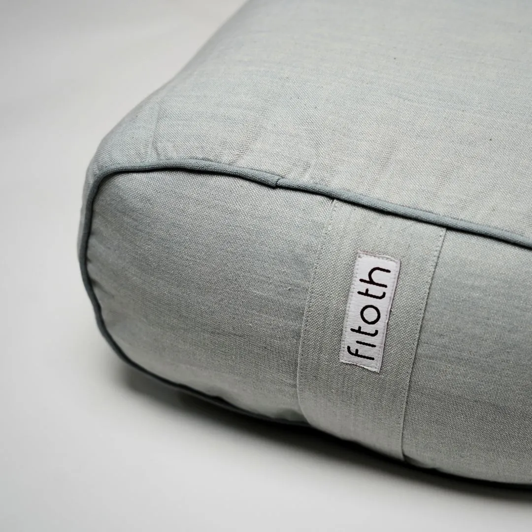 Yoga Bolster Pillow (26x10.5x5.5 in) Rectangular Yoga Pillow Supportive  Meditation Cushion for Restorative Yoga 100% Cotton Meditation Pillow