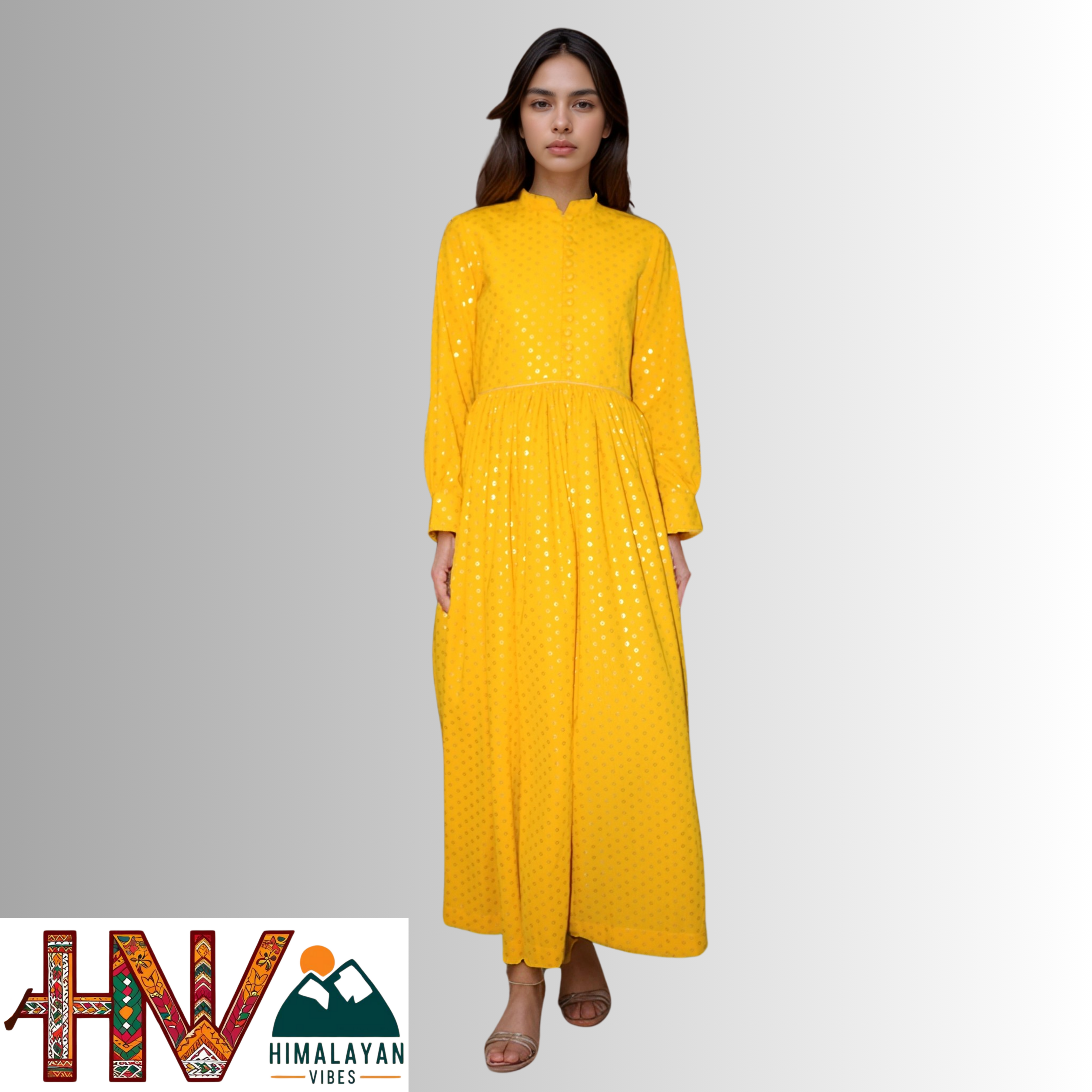 Himalayan Vibes Yellow Rejta  Traditional Himachali Dress for Summer &  Winter | Handcrafted Elegance