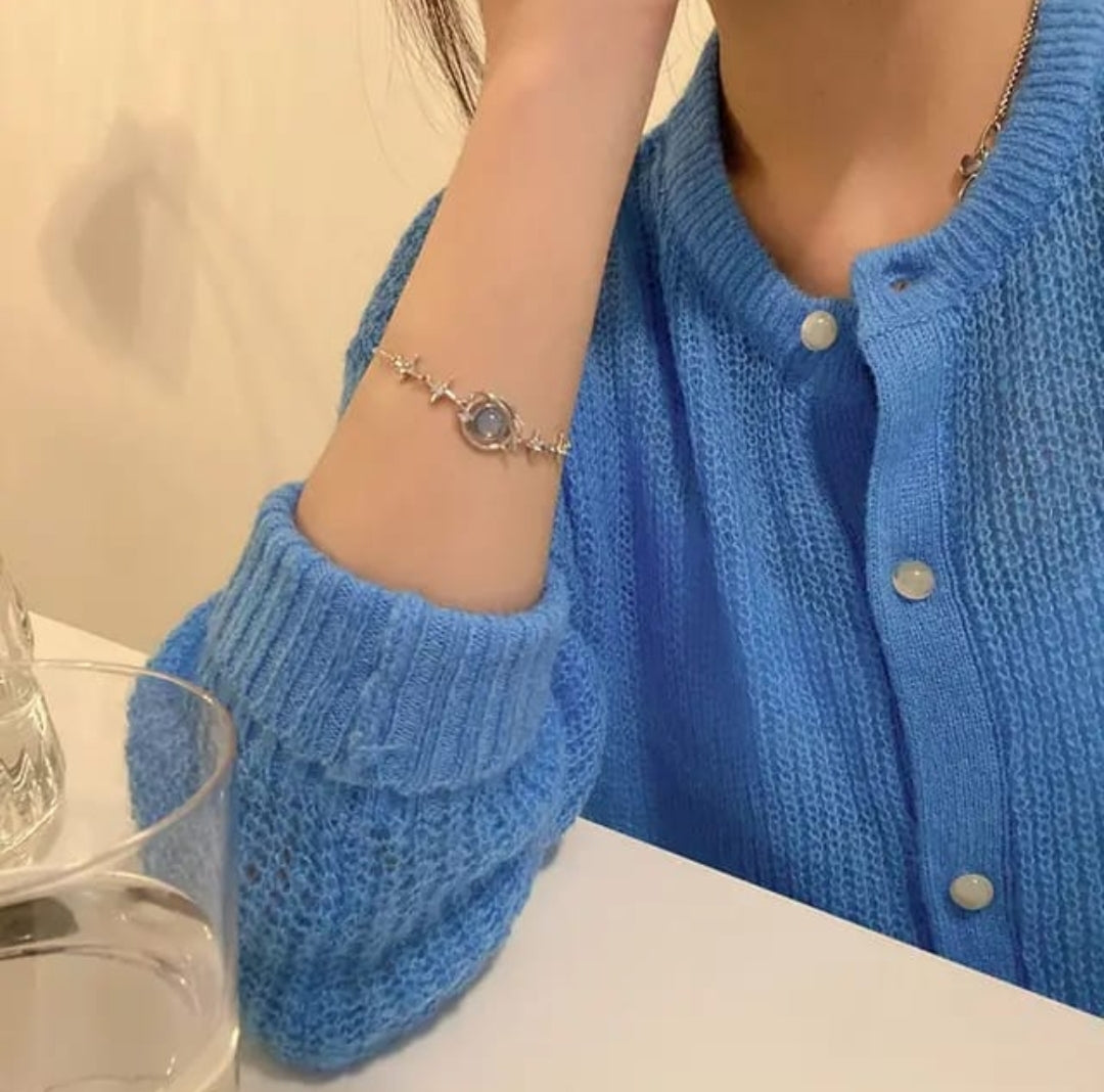 ★OY★L STONE BRACELET - BLUE★正規品/韓国直送料込/人気 Luxury Blue Stone Korean Bracelet | Premium Look by Kaaach