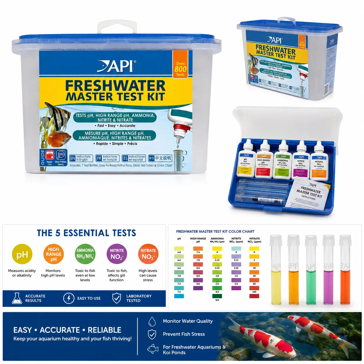 API Freshwater Master Test Kit – Aquarium and Pond Water Test Kit