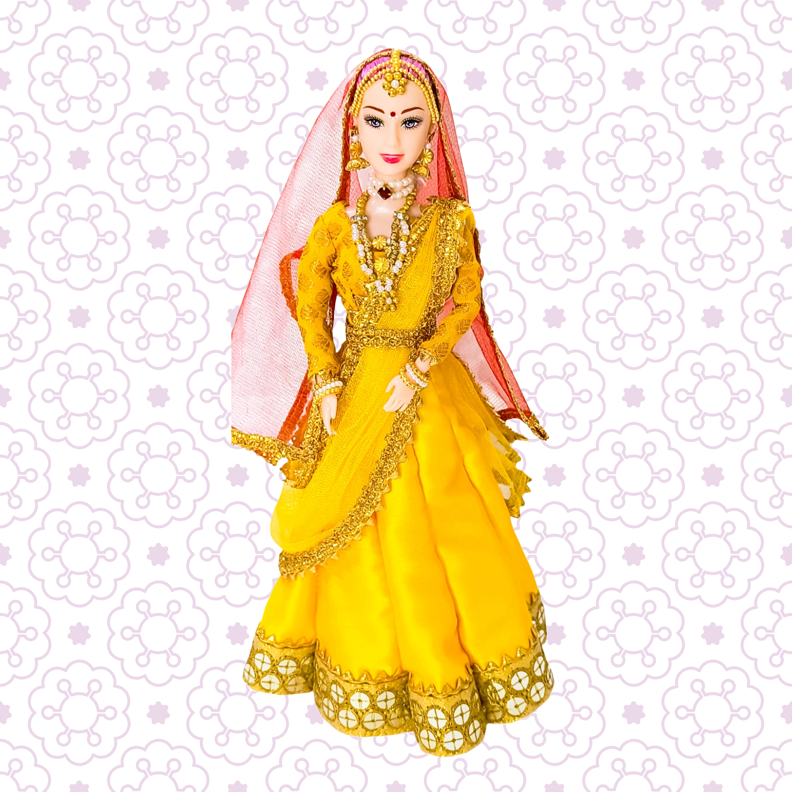Rekha Indian Bridal Doll in Lehenga Yellow Lehenga for Bride