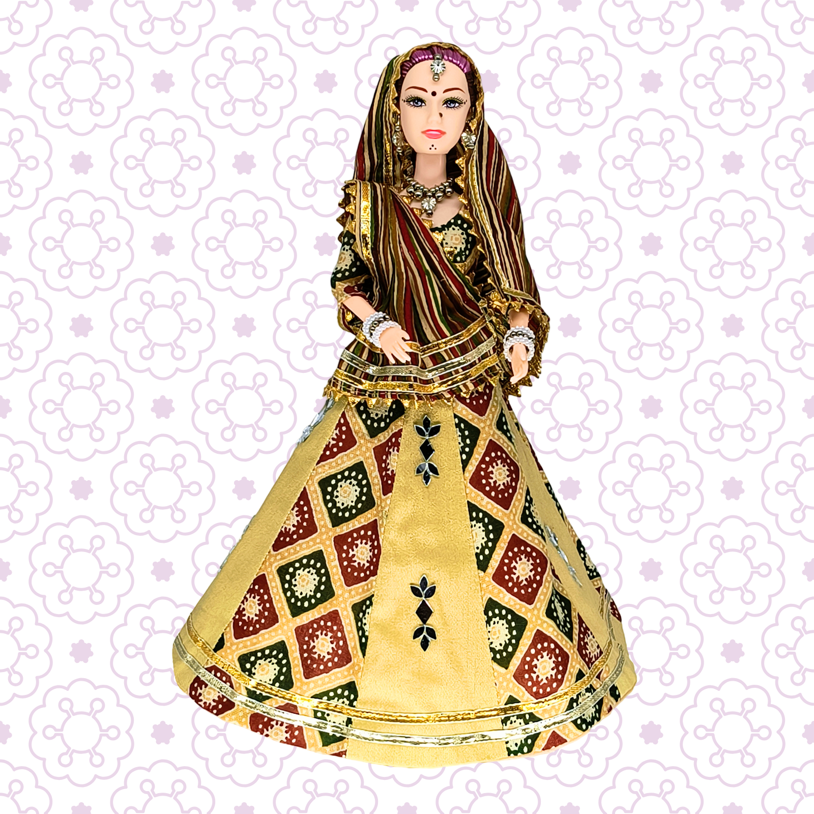 Hetal Indian Garba dance Doll collection Multi-Colour Lehenga