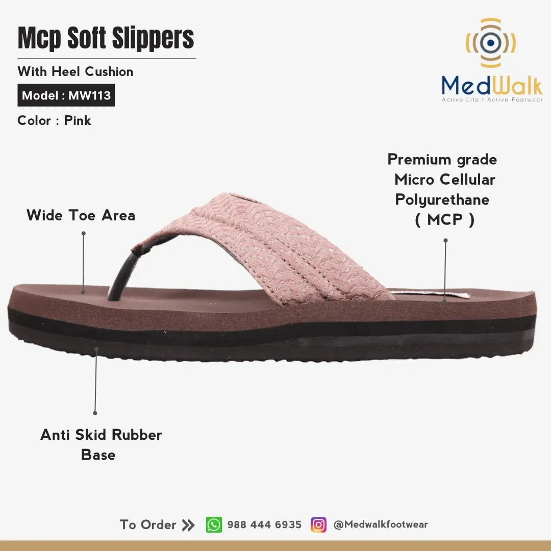MCP Soft Slippers Pink Stylish Comfort Medwalk