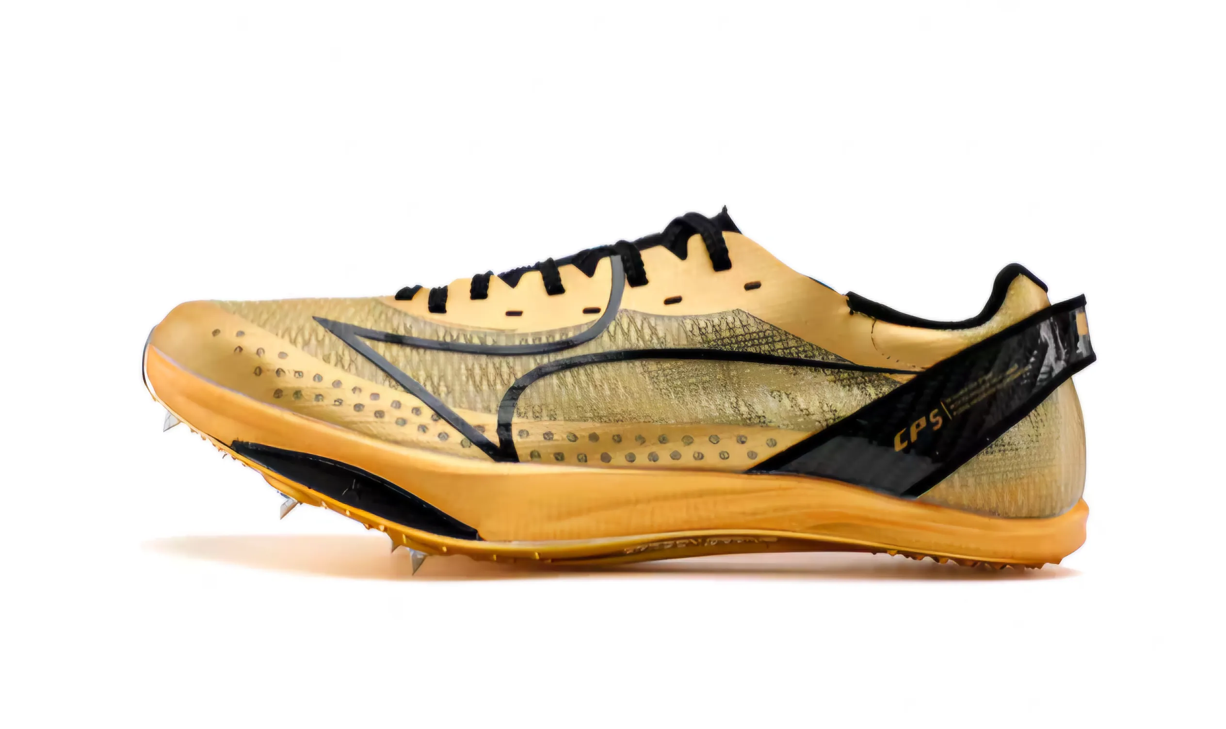 track spikes with gold bottoms