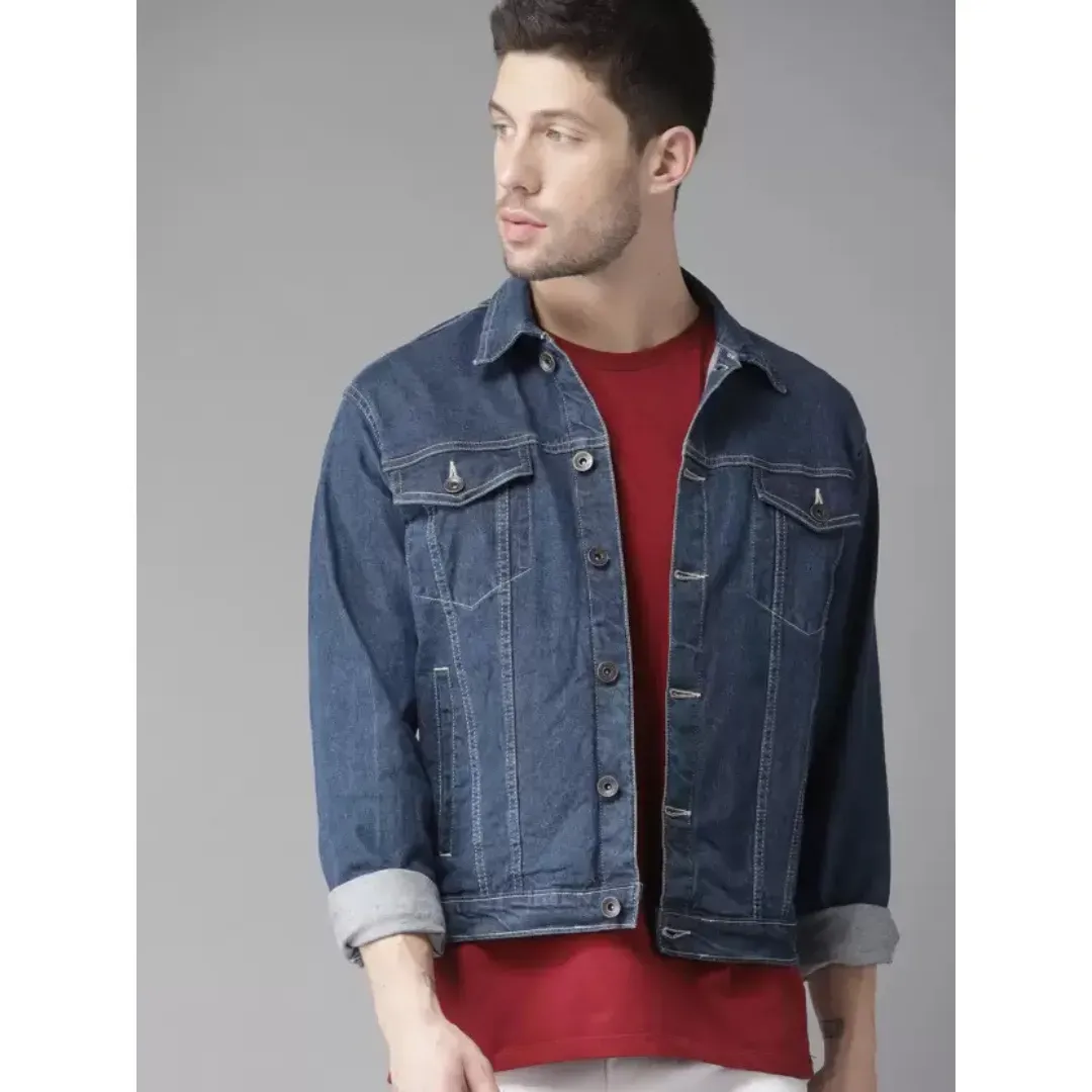 Men's Solid New Ripped Denim Jacket Washed Distressed Denim Jacket  Fashionable | eBay